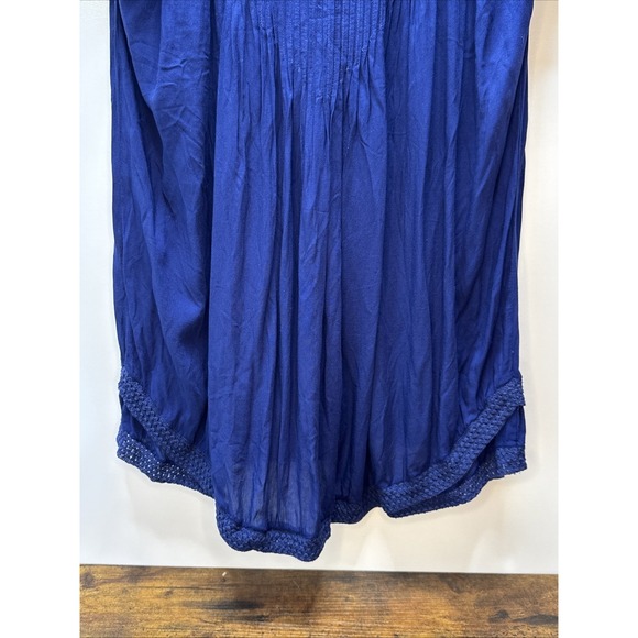 Poupette St Barth Sasha Mini Dress Women's Large Navy Blue Beach Light Airy